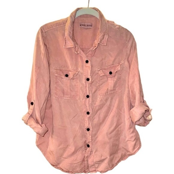 Knox Rose Tops - #060 🥀 KNOX ROSE Button Down Long Sleeve Blouse